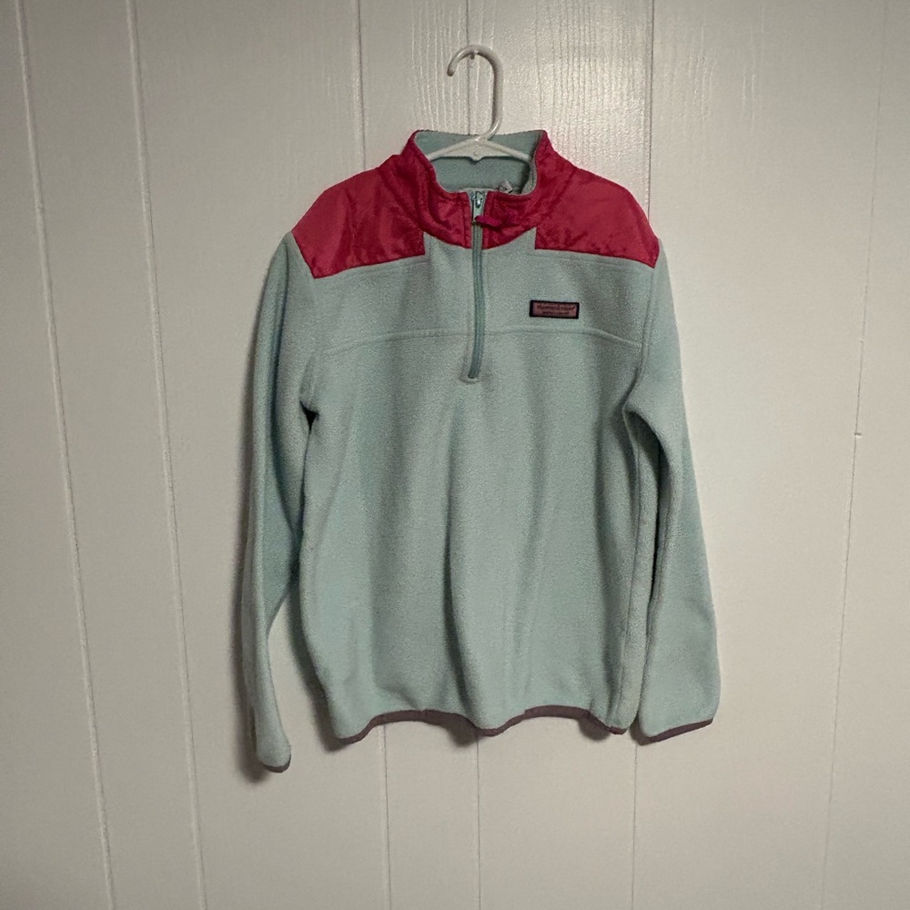 Vineyard vines girls quarter zip pullover fleece, size large